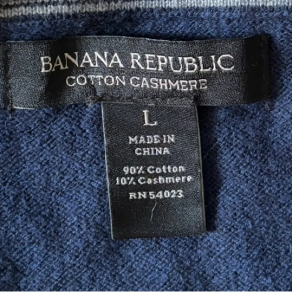 Banana Republic Men's Navy Blue Cashmere Blend Crewneck Sweater Size Large